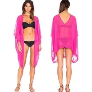 L’Agent Vibrant Pink Sheer Swim Cover-Up